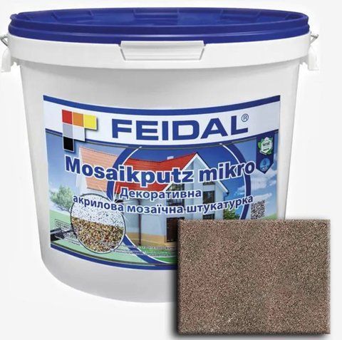 Декоративная акриловая мозаичная штукатурка Feidal Mosaikputz mikro M13 15кг 1886455851 фото