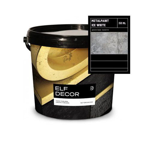 Металлизированная водорастворимая краска Elf Decor Metal Paint Ice White 150мл 2776897201 фото
