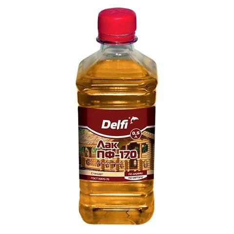 Лак ПФ-170 Delfi бесцветный глянцевый 0.5 л 2792906628 фото