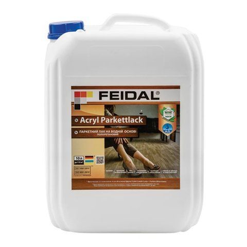Лак паркетний на водній основі Feidal Acryl Parkettlack Матовий 10л 2034870134 фото