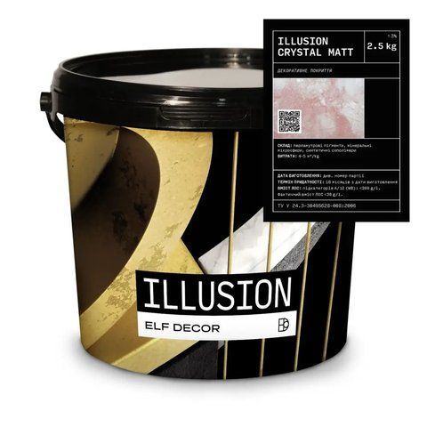 Декоративная штукатурка "матовый искрящийся шелк" ELF DECOR ILLUSION CRYSTALL MATT 2.5кг 1703329391 фото