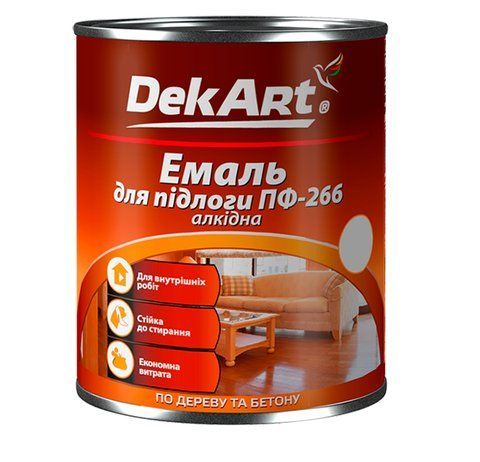 Емаль алкідна ПФ-266 для підлоги DekArt червоно-коричневий 2.8 кг 2792906729 фото