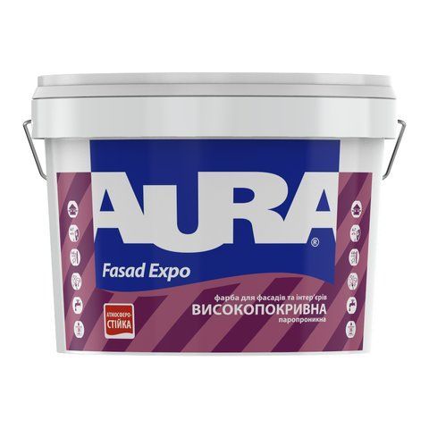 Фарба акрилова фасадна AURA FASAD EXPO (біла В1) 20л 2984955763 фото
