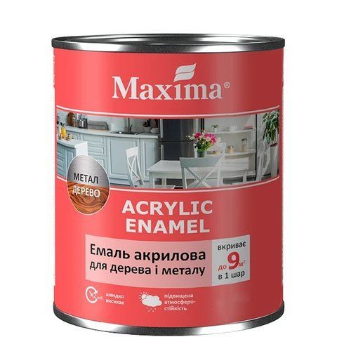 Емаль акрилова для дерева та металу Maxima кавун шовковисто-матовий 0.75 л 2792905266 фото