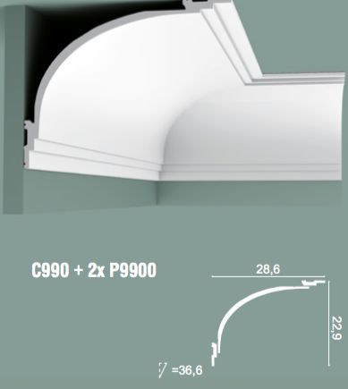 Гладкий карниз Orac Decor C990 1892801154 фото
