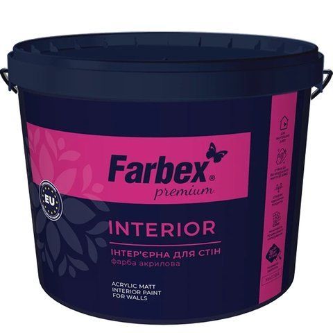 Фарба інтер'єрна високоякісна ВДА "Interior" Farbex білий (база А) 14 кг 2792905934 фото