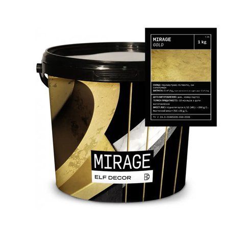 Декоративная штукатурка "золотистый бархат" ELF DECOR MIRAGE GOLD 1кг 1702826105 фото