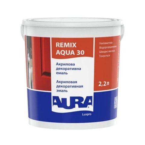 Емаль акрилова Aura Lux Pro Remix Aqua 30 TR (прозора, під тонування) універсальна 2.2л 2571431319 фото