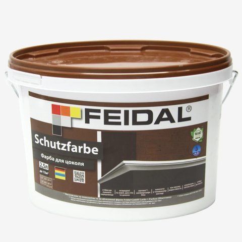 Краска для цоколя Feidal Schutzfarbe Белая 2.5л 1886455320 фото