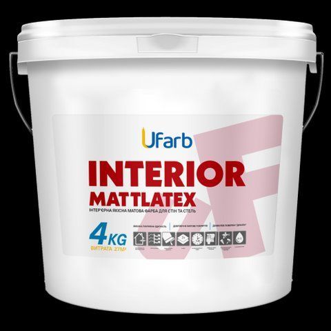 Інтер'єрна акрилова фарба UFarb INTERIOR Mattlatex, 4 кг 2679403244 фото
