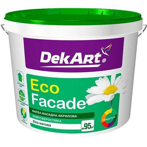 Краска фасадная "Facade Paint" DekArt белый (база А) 1.2 кг 2792906766 фото