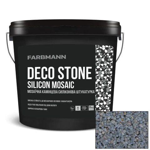 Мозаичная силиконовая штукатурка Farbmann DECO STONE SILICON MOSAIC QT9 23кг 2761555865 фото