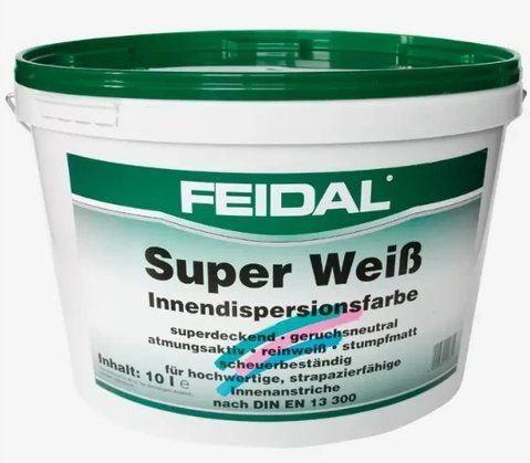 Фарба інтер&rsquo;єрна Feidal Super Wei&szlig; Біла 10л 1886455306 фото