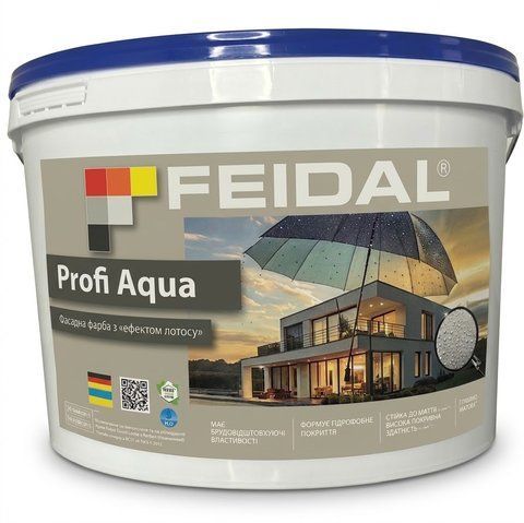 Фарба фасадна силіконова глибокоматова Feidal Profi Aqua Білий 5л 2966113917 фото
