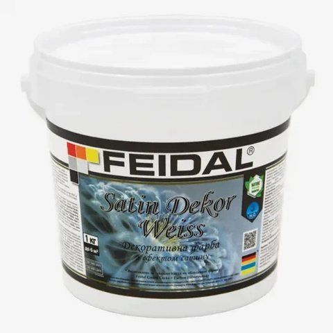Фарба декоративна з ефектом сатину Feidal Satin Dekor Біла 1кг 1886455502 фото