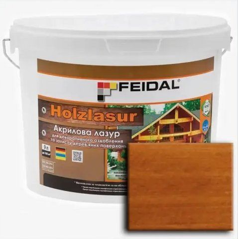 Лазурь акриловая Feidal Holzlasur Тик 9л 1886455873 фото