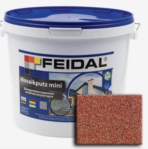 Декоративная акриловая мозаичная штукатурка Feidal Mosaikputz mini А14 15кг 1886455520 фото