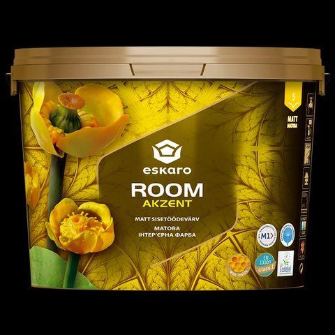 Краска интерьерная для стен и потолка ESKARO ROOM (белая В1) 2.7л 1701185383 фото