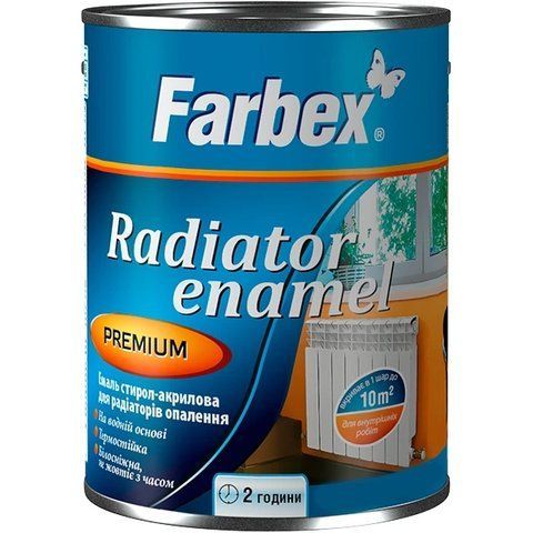 Емаль стирол-акрилова для радіаторів опалення Farbex білий 0.75 л 2792906367 фото