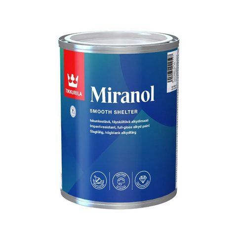 Емаль алкідна Tikkurila Miranol База А (біла) 0.9л 1424765771 фото