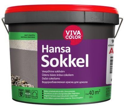 Водно-дисперсійна фарба для цоколя VivaColor Hansa Sokkel (під тонування, прозора В3) 0.9л 2149440132 фото
