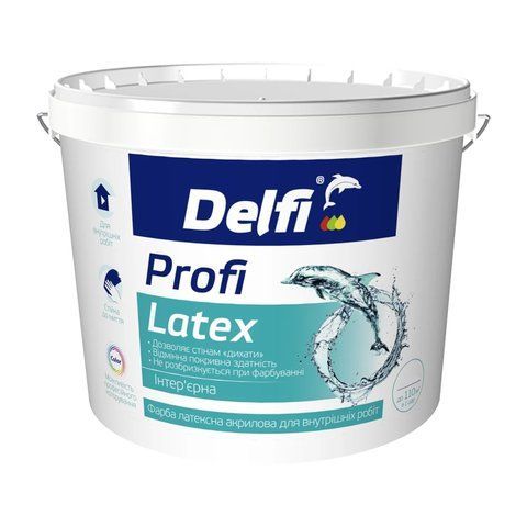 Фарба латексна акрилова для внутрішніх робіт "Profi Latex" Delfi білий (база А) 14 кг 2792906634 фото