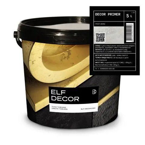 Грунт с кварцевой мукой ELF DECOR PRIMER для декоративных штукатурок 5л 2028273594 фото