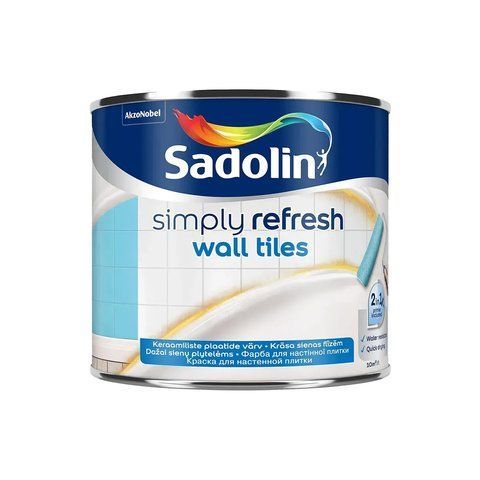 Фарба для кераміки та настінної плитки напівматова Sadolin Simply Refresh Wall Tiles Білий BW 0.5л 2894001502 фото