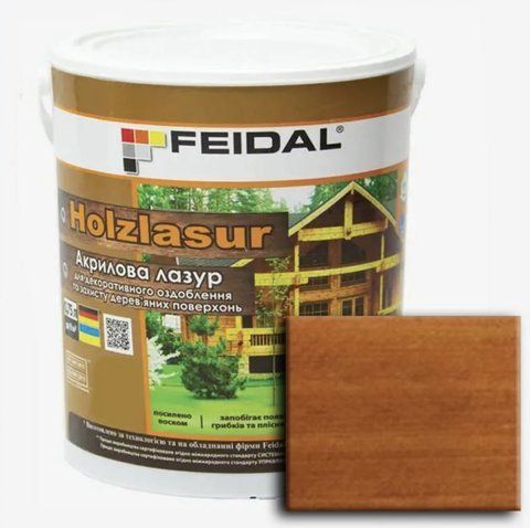 Лазурь акриловая Feidal Holzlasur Тик 0.75л 1886455876 фото