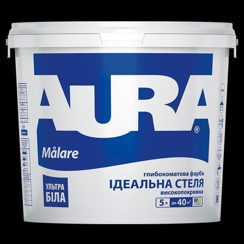 Краска акриловая интерьерная AURA MALARE (белая В1) 5л 1422975646 фото