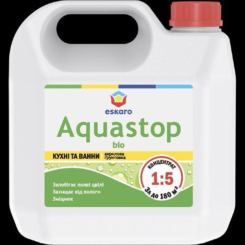 Ґрунтовка вологоізоляційна для внутрішніх робіт ESKARO AQUASTOP BIO 3л 2028273670 фото