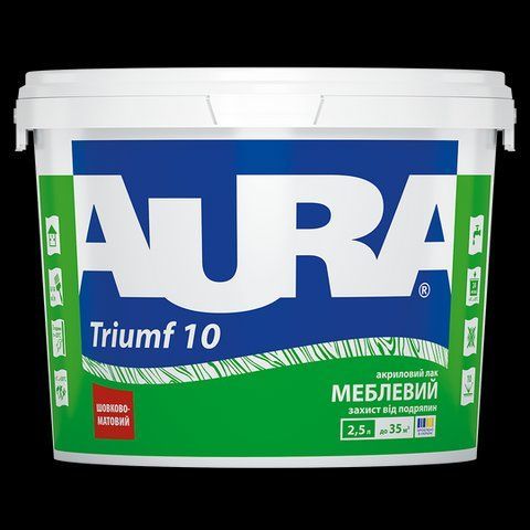 Лак акриловий AURA Triumf 10 меблевий 2.5л 2571482383 фото