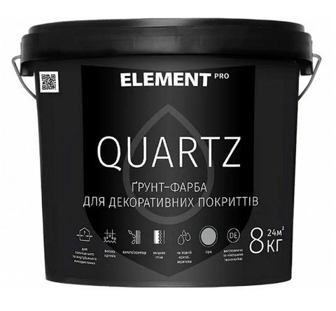 Ґрунт-фарба для декоративних покриттів ELEMENT PRO QUARTZ Білий 8кг 2202091074 фото