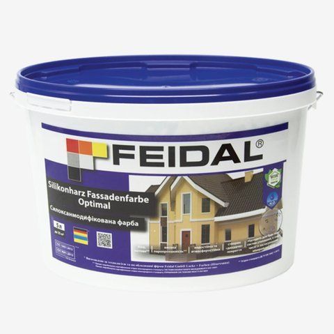 Краска фасадная силоксанмодифицированная Feidal Silikonharz Fassadenfarbe Optimal 5л 1886454948 фото