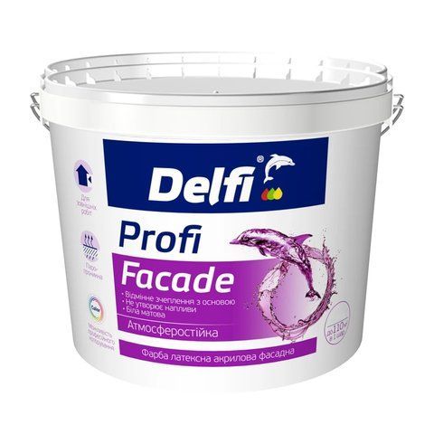 Фарба латексна акрилова фасадна "Profi Facade" Delfi білий (база А) 1.4 кг 2792906637 фото