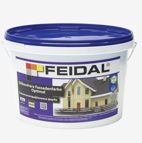 Краска фасадная силоксанмодифицированная Feidal Silikonharz Fassadenfarbe Optimal 2.5л 1886454949 фото
