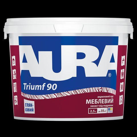 Лак акриловий AURA Triumf 90 меблевий 2.5л 2571485150 фото