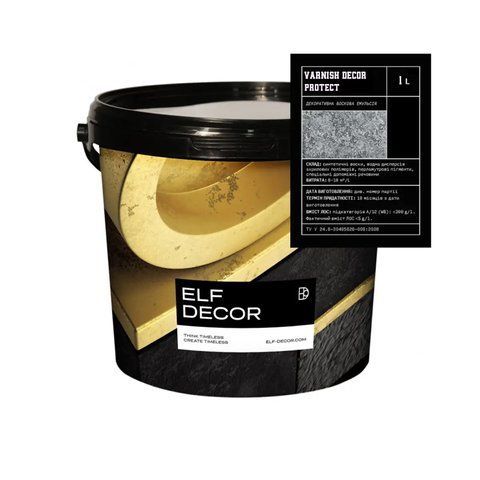 Защитный лак акриловый Elf Decor Varnish Protect Super Matt матовый 1л 2776921892 фото