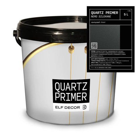 Грунт с кварцевым песком ELF DECOR QUARTZ PRIMER NERO для декоративных штукатурок 5л 2028273598 фото
