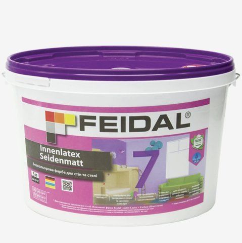 Фарба інтер&rsquo;єрна Feidal Innenlatex Seidenmatt 7 Безбарвна 5л 1886455325 фото