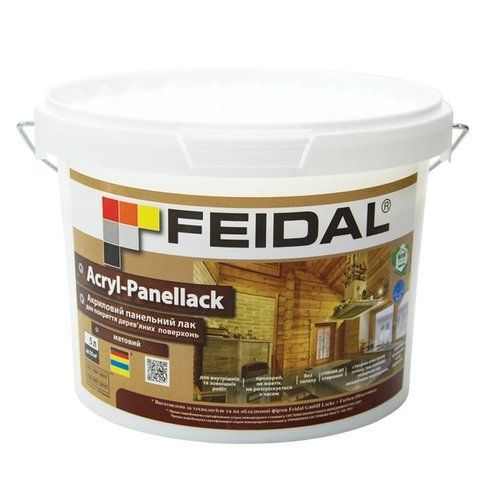 Лак панельный на водной основе без запаха Feidal Acryl-Panellack Матовый 5л 2034870084 фото