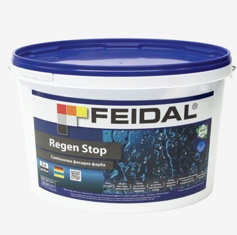Краска силиконовая фасадная Feidal Regen Stop Белая 5л 1886454952 фото
