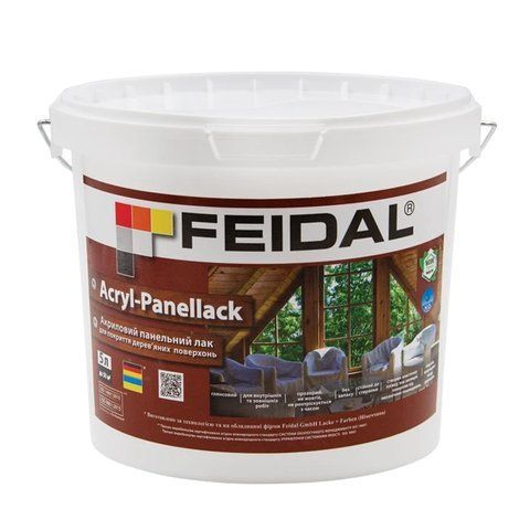 Лак панельный на водной основе без запаха Feidal Acryl-Panellack Глянцевый 5л 2034870085 фото