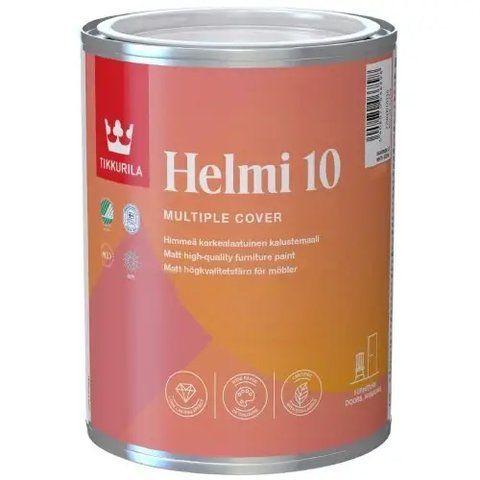 Краска для мебели Tikkurila Helmi 10 База С (прозрачная, под тонировку) 0.9л 2446119647 фото