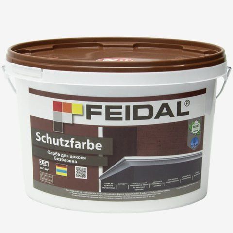 Краска для цоколя Feidal Schutzfarbe Бесцветная 2.5л 1886455321 фото