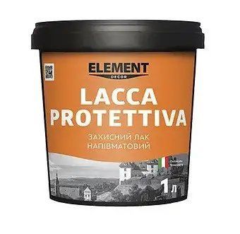 Лак захисний акриловий напівматовий ELEMENT DECOR LACCA PROTETTIVA 1 л 2595114158 фото