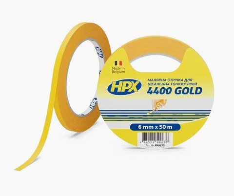 Малярная лента HPX4400 6мм х 50м оранжевая 2363359122 фото