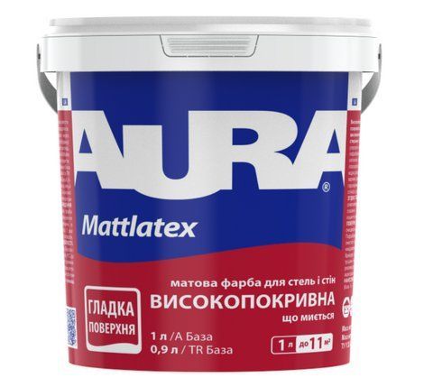 Краска акрилатная интерьерная AURA Mattlatex (белая B1) 1л 1423047222 фото