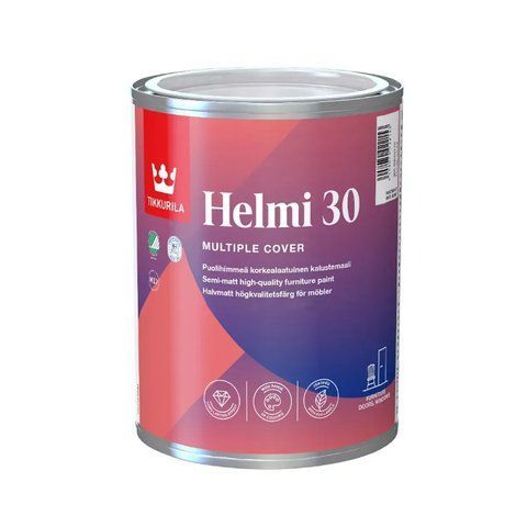 Емаль акрилатна Tikkurila Helmi 30 База С (прозора, під тонування) 0.9л 2446132784 фото