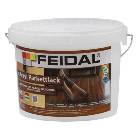 Лак паркетный на водной основе Feidal Acryl Parkettlack Глянцевый 1л 2034870087 фото